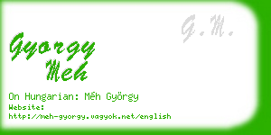 gyorgy meh business card