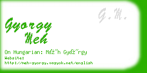 gyorgy meh business card